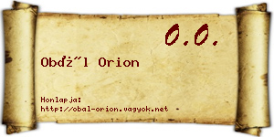 Obál Orion névjegykártya